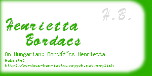 henrietta bordacs business card